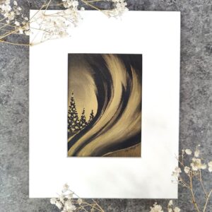 "Joulun taikaa I" on Marjaana Melentjeffin puoliabstrakti akryylimaalaus.